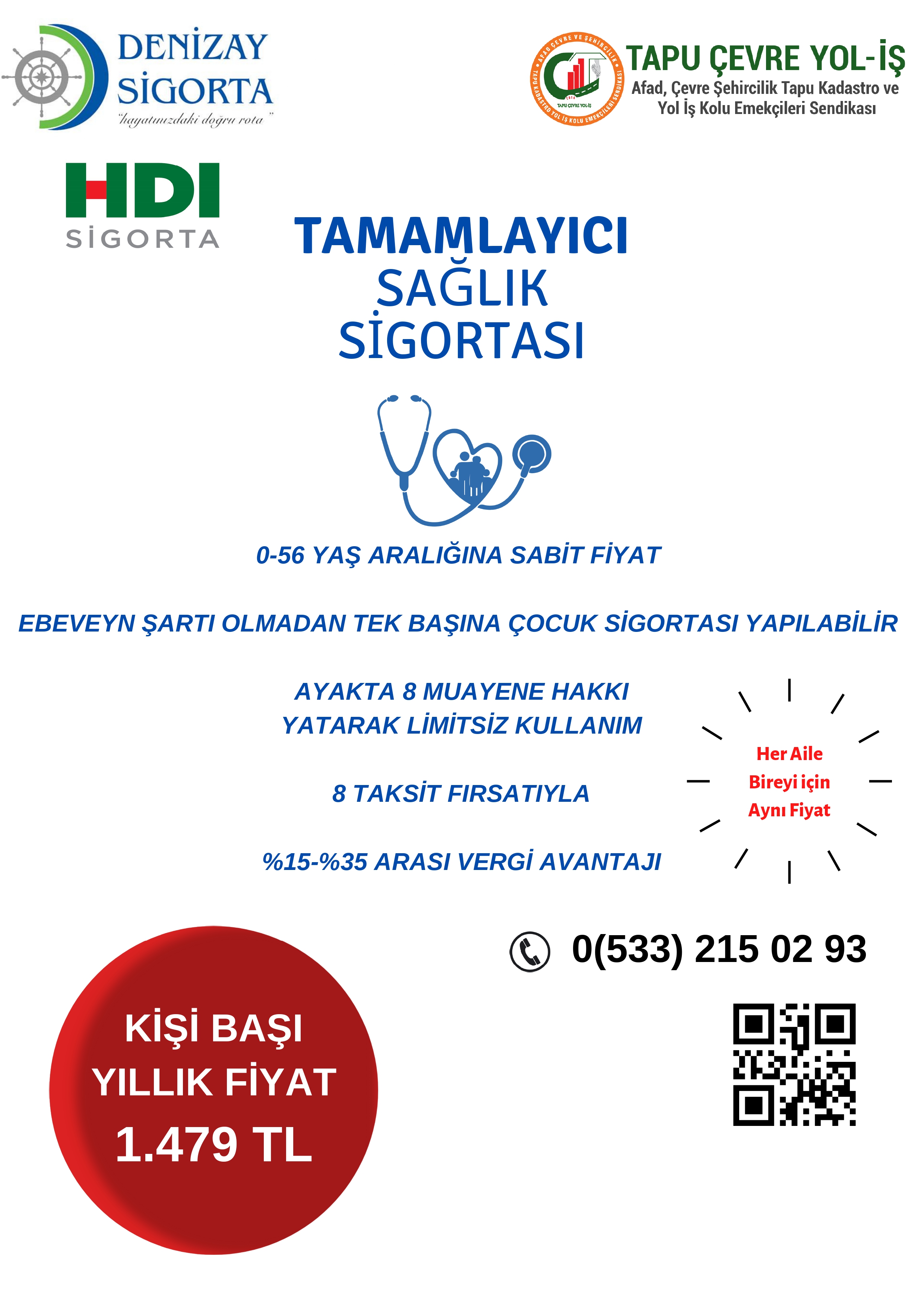  Tamamlayıcı Sağlık Sigortası Protokolümüz Yürürlüğe Girmiştir 